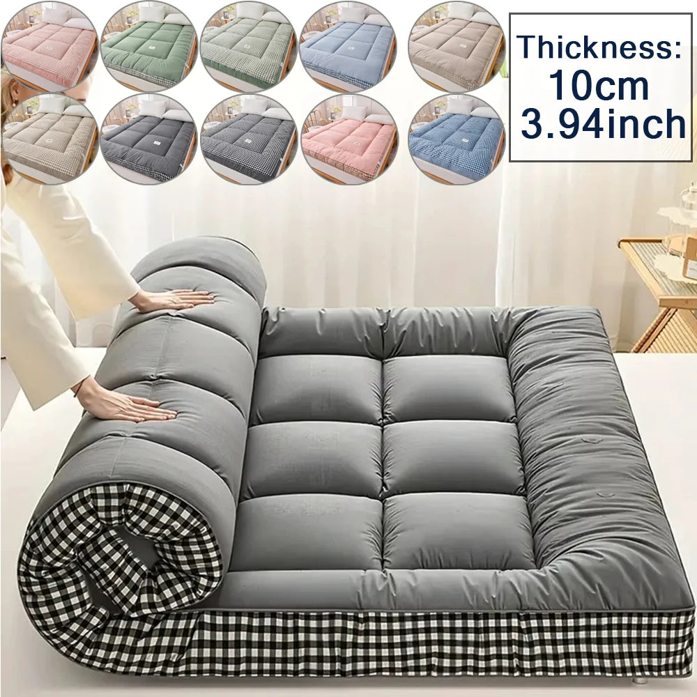 Foldable Japanese-Style Futon Mattress – 10cm Portable Floor & Guest Bed