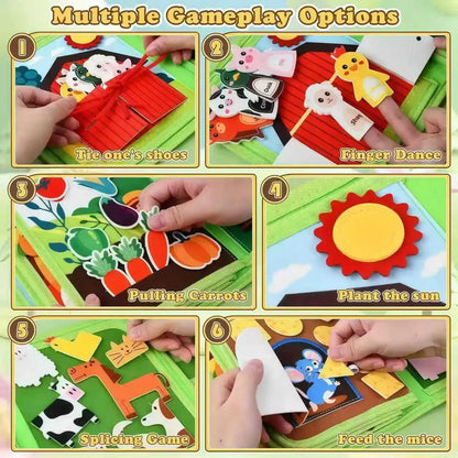 Felt Alphabet Busy Book – Educational Learning Backpack Toy