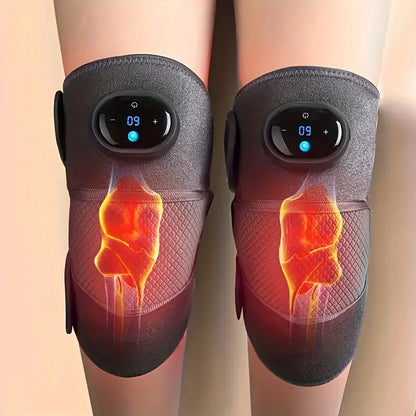3-in-1 Heated Knee Massager – Adjustable Heat & Vibration Wrap for Knees, Shoulders & Elbows