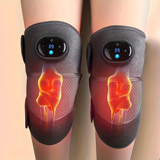 3-in-1 Heated Knee Massager – Adjustable Heat & Vibration Wrap for Knees, Shoulders & Elbows