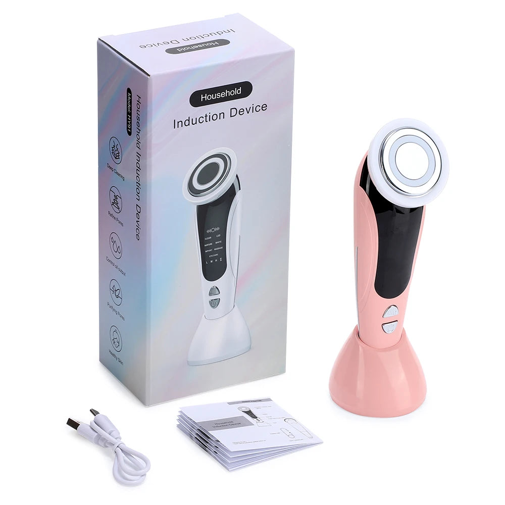 EMS Face Lifting Device – LED Therapy & Hot Compress Massager