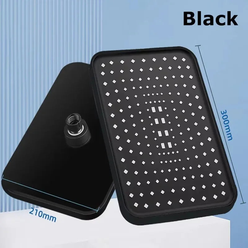 14" High Pressure Rain Shower Head – 360° Adjustable Water-Saving Design