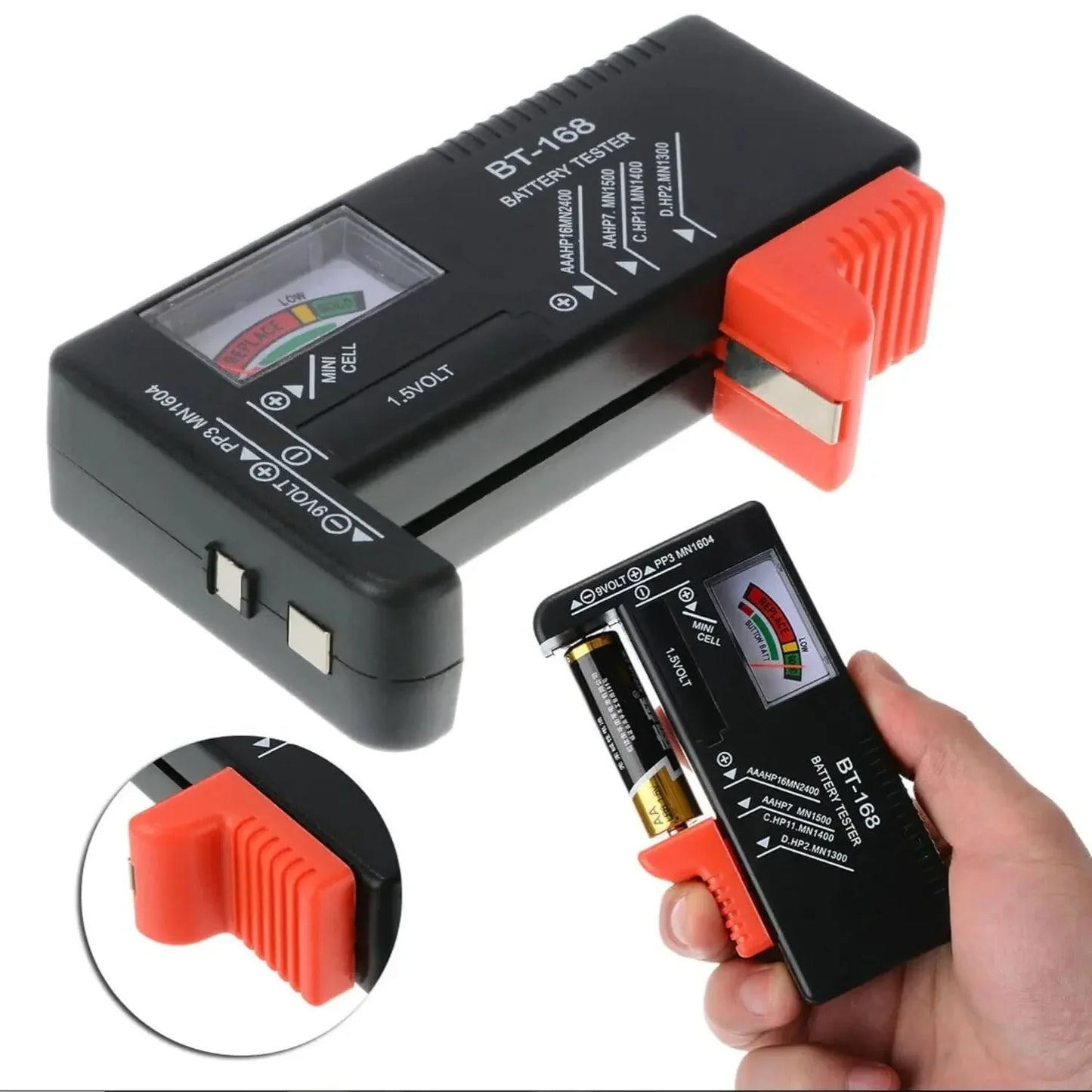BT-168 Universal Battery Tester – AA/AAA/C/D/9V Button Cell Checker