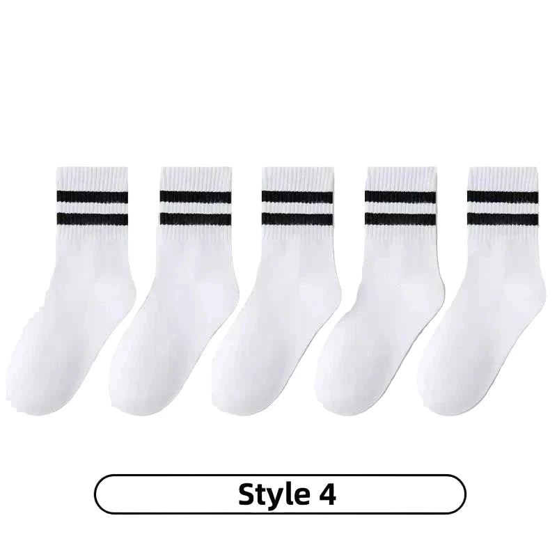 Cotton Sport Socks – 5 Pairs (Ages 3–13) (5 colours available)