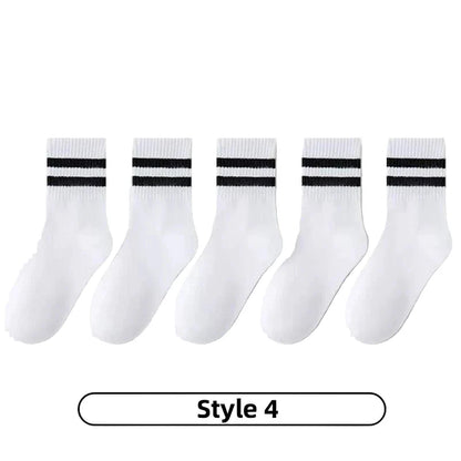 Cotton Sport Socks – 5 Pairs (Ages 3–13) (5 colours available)