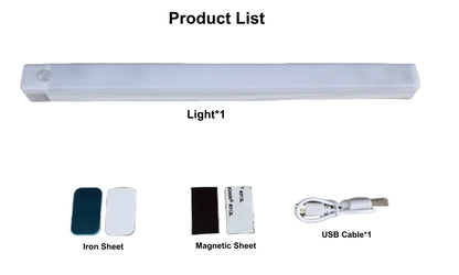 USB Rechargeable Motion Sensor LED Tube Light for Wardrobe & Bedroom