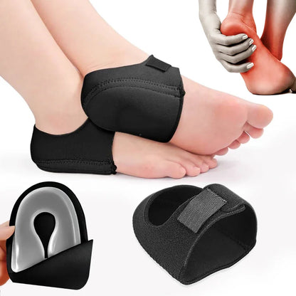 U-Shaped Silicone Gel Heel Cups – Cushioned Heel Support Insoles