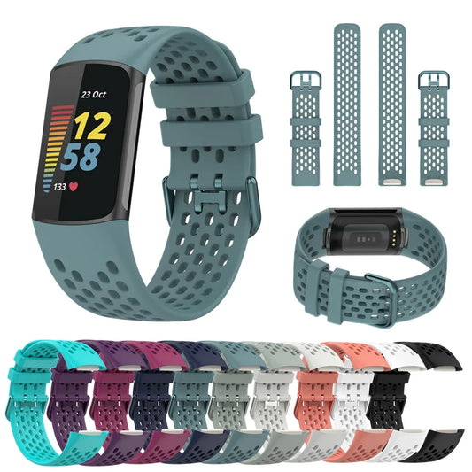 Silicone Sports Strap for the Fitbit Charge 5/6 Series (12 colours available)