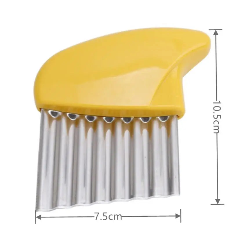Stainless Steel Crinkle Cutter – Wavy Vegetable, Fruit & French Fry Slicer