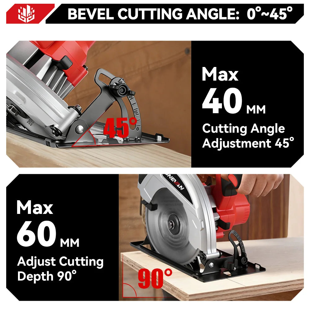 4000W Cordless Circular Saw – 7 Inch Brushless Power Tool