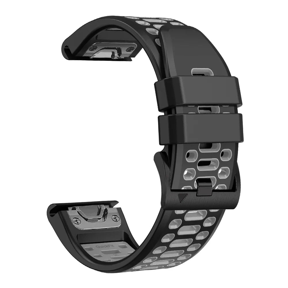 Quickfit Silicone Watch Band for a Range of Garmin Watches (22mm) (See list of models in the description)