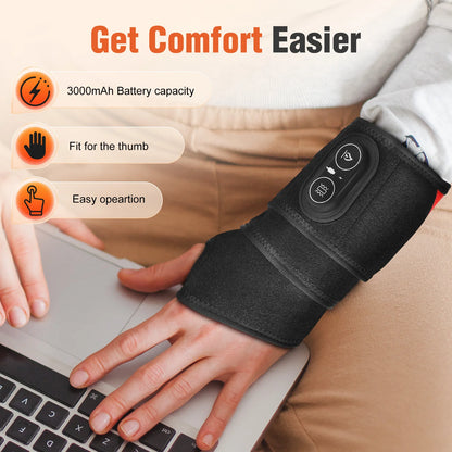 Heating Wrist Support Brace – USB Wrist Massager & Compression Wrap