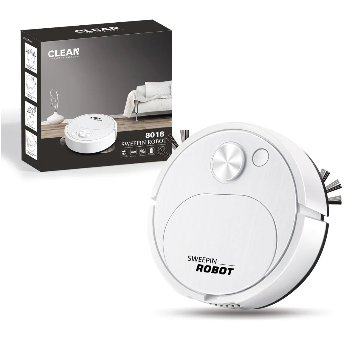 Mini Smart Robot Vacuum Cleaner – USB Rechargeable 3-in-1 Sweeper & Mop