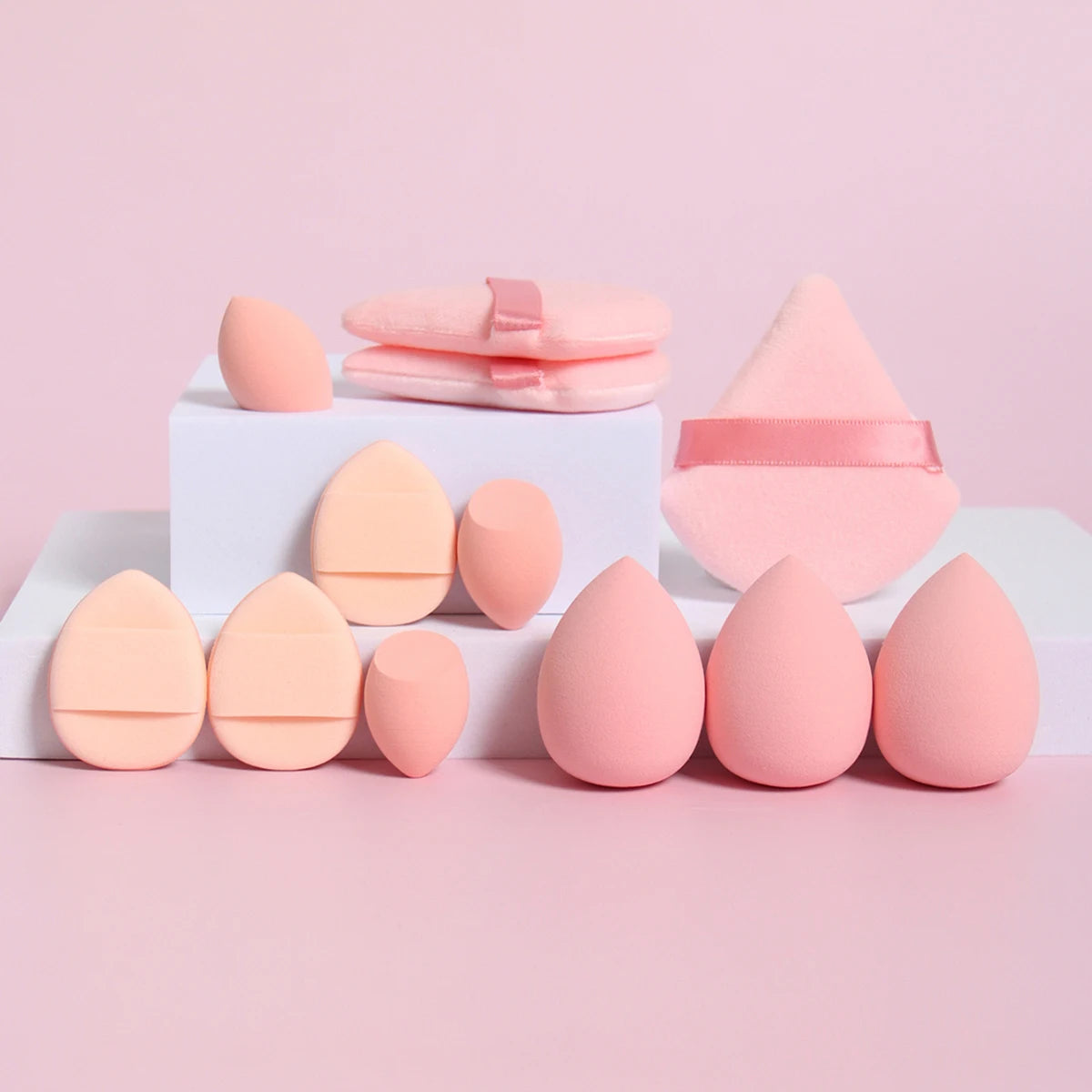 12-Piece Makeup Sponge & Powder Puff Set – Beauty Blenders, Cushion Puffs & Mini Makeup Sponges