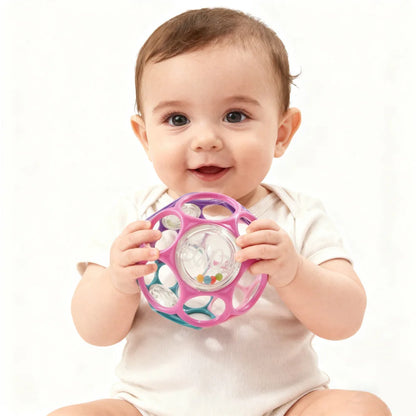 Baby Sensory Grasping Rattle Ball – Soft Bell & Textured Early Learning Toy