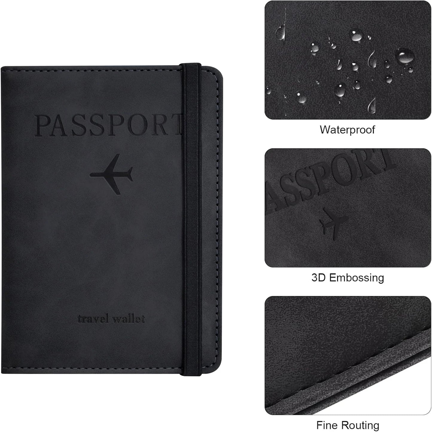 RFID Passport & Travel Wallet – PU Leather Organiser with Card & Document Storage