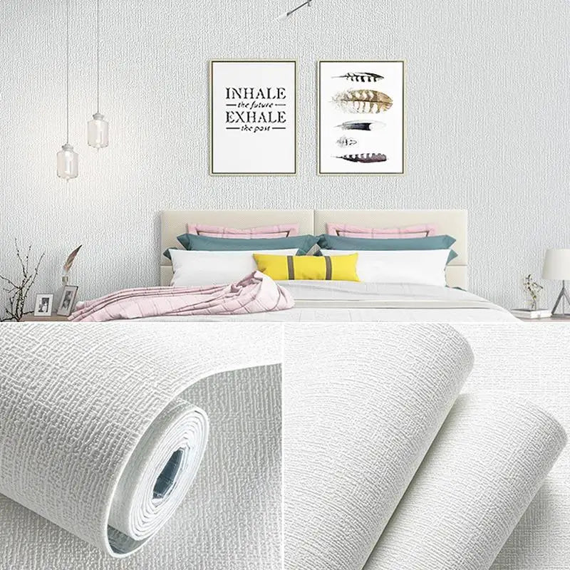 3D Linen Waterproof Self-Adhesive Wall Paper (5 colours available)