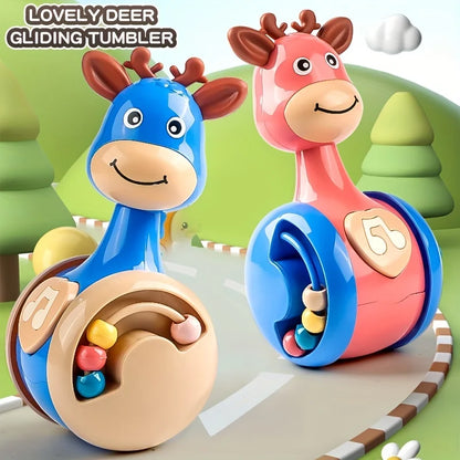 Deer Roly-Poly Tumbler Toy – Wobbling Sound & Movement Toy for Kids