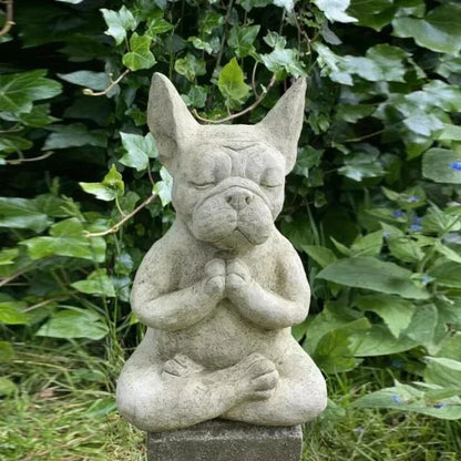 Meditating French Bulldog Statue – Yoga & Zen Garden Ornament