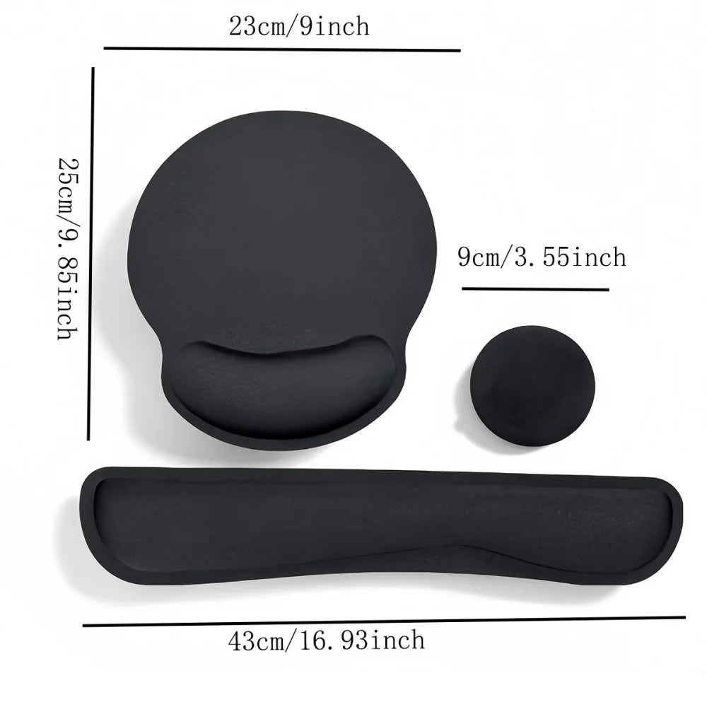 Ergonomic Keyboard Wrist Rest & Mouse Pad Set – 3-Piece Memory Foam Support Kit