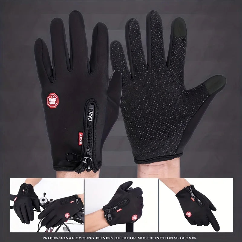 Touchscreen Winter Gloves – Windproof Thermal Gloves for Cycling, Driving & Outdoor Sports
