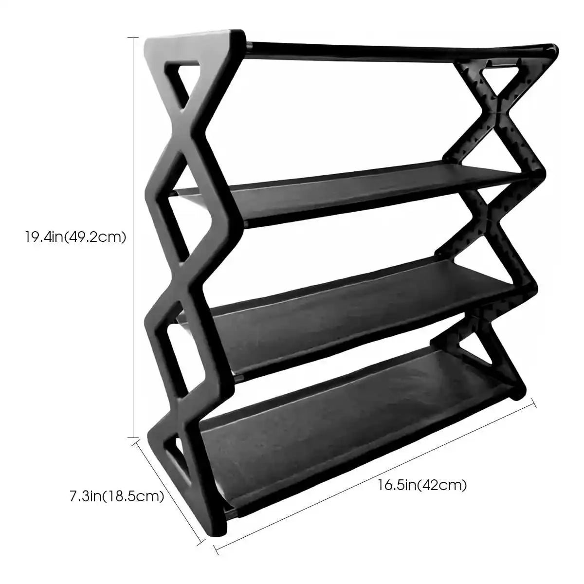 4-Tier X-Shaped Shoe Rack – Space-Saving Storage Organiser