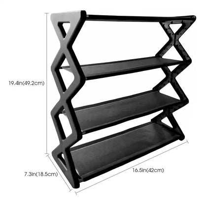 4-Tier X-Shaped Shoe Rack – Space-Saving Storage Organiser