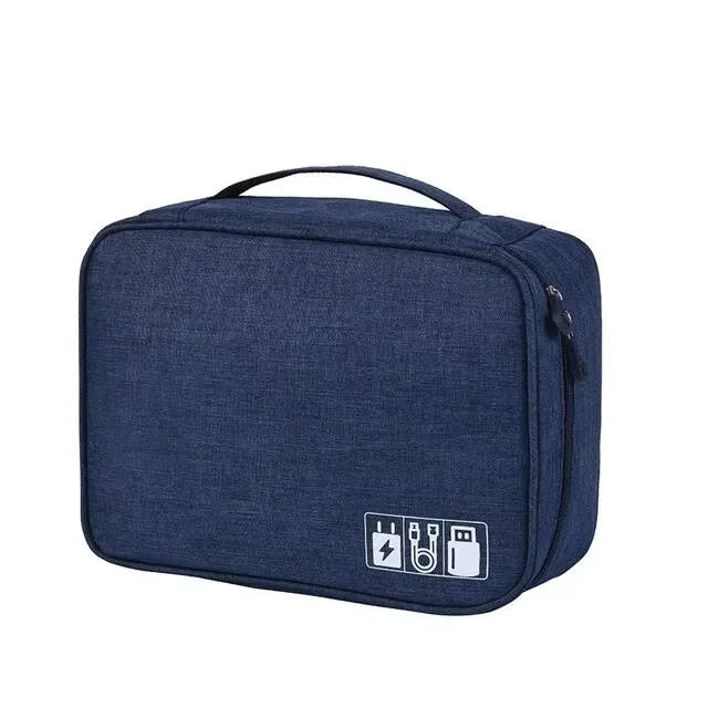 3-Layer Electronics Travel Organiser Bag – Waterproof Cable & Gadget Storage Case