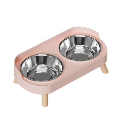 Colourful Stainless Steel Double Pet Bowl – Food & Water Feeding Station for Cats & Dogs