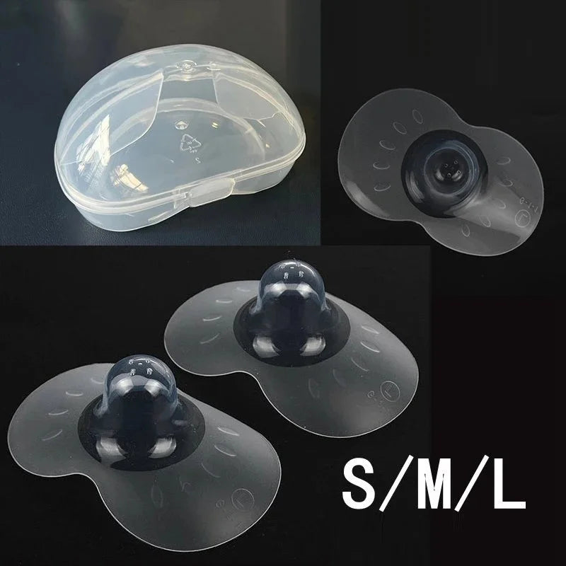 2-Pack Silicone Nipple Shields – Soft Breastfeeding Nipple Protectors with Storage Case
