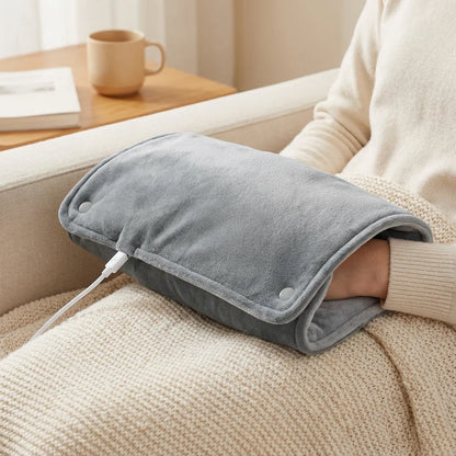USB Heated Hand Warmer & Lap Blanket – Soft Velvet Electric Heating Shawl for Home & Office