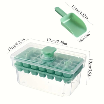 68-Cube Ice Cube Tray with Lid & Storage Bin – Easy Release Ice Maker