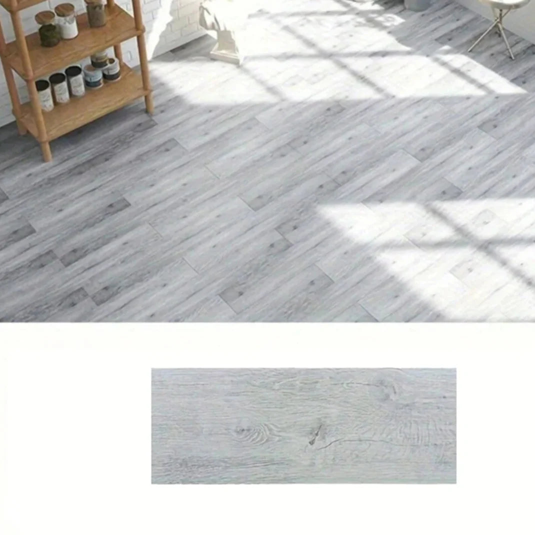 PVC Wood Grain Self-Adhesive Floor Tiles – 40x15cm (10Pcs) (available in 8 designs)