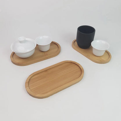 Japanese Style Wooden Serving Tray – Solid Wood Snack, Dessert & Tea Plate
