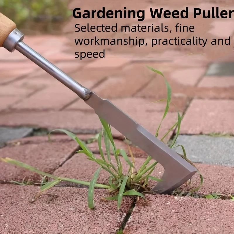 Stainless Steel Weeding Tool – L-Shaped Garden Weed Remover