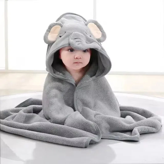 Baby Hooded Bath Towel – Soft 80 × 80cm Newborn & Toddler Wrap