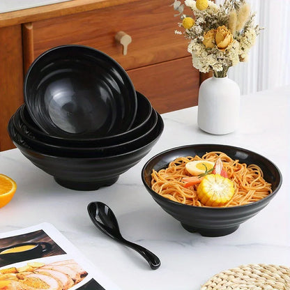 Japanese-Style Ramen & Noodle Bowl – Thickened Plastic Anti-Slip Serving Bowl (19–25cm)