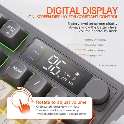 M96 Wireless Gaming Keyboard – Smart Screen Mechanical-Style Keyboard