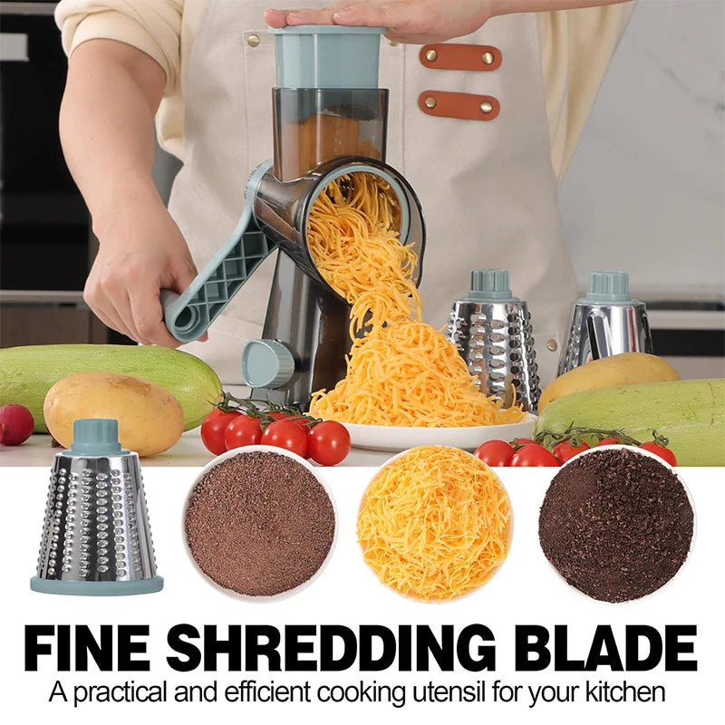 3-in-1 Manual Rotary Cheese Grater