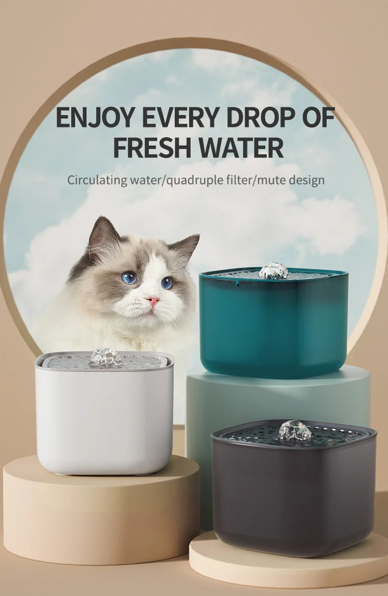 3L Automatic Cat Water Fountain – USB Pet Water Dispenser with Filtration System