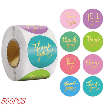 Thank You Stickers – Round Packaging & Gift Sealing Labels