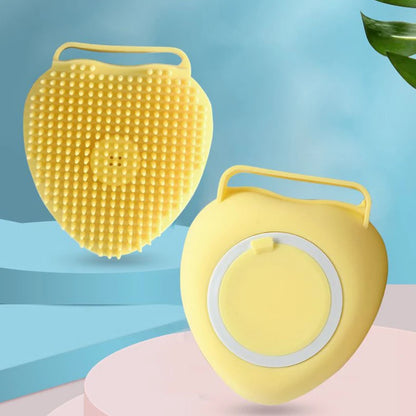 Soft Silicone Massage Brush for Dogs & Cats with Soap Dispenser