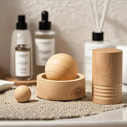Natural Wooden Essential Oil Diffuser – Mini Aromatherapy Fragrance Diffuser for Car & Home