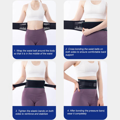 Adjustable Lumbar Support Belt – Breathable Lower Back Brace with 4 Steel Stays