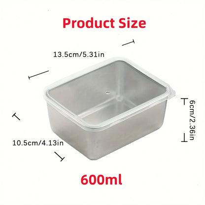6-Piece Stainless Steel Container Set – Leak-Resistant Stackable Meal Prep Containers