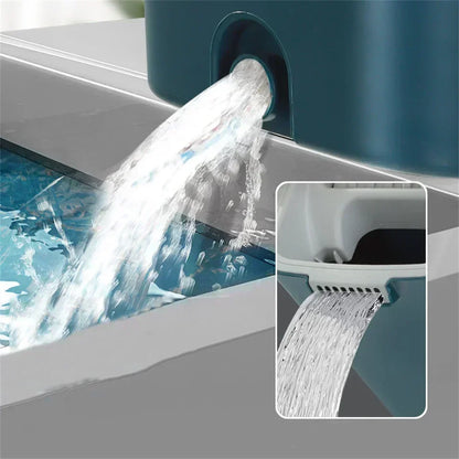 Self-Washing Flat Mop & Bucket Set – Hands-Free Microfiber Floor Cleaning System