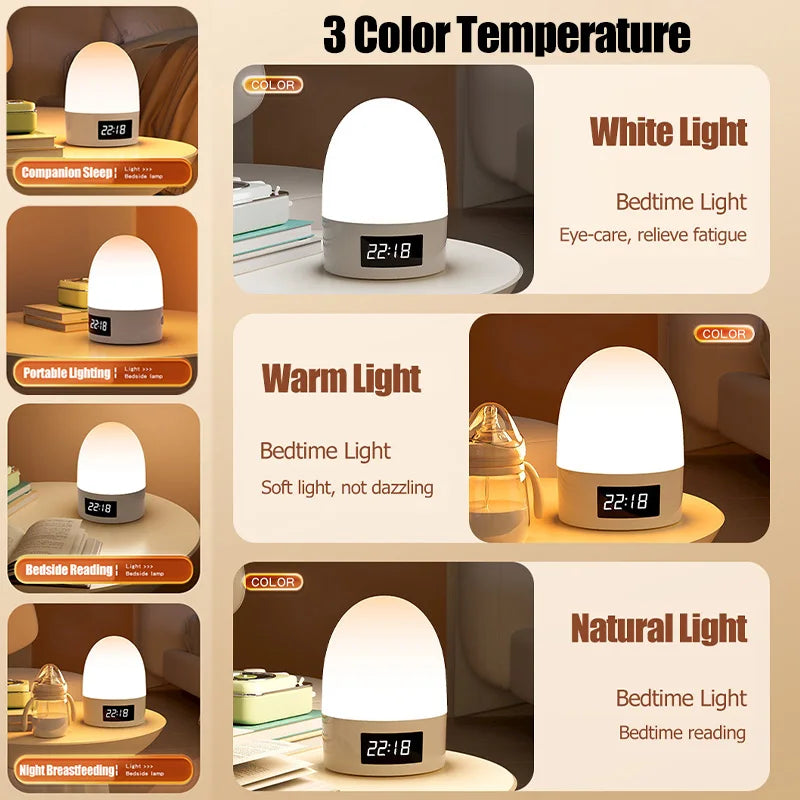 Rechargeable Touch Night Light – 3 Colour LED Bedside Lamp for Kids & Bedrooms