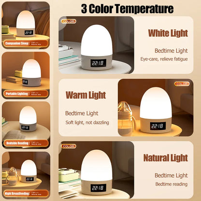 Rechargeable Touch Night Light – 3 Colour LED Bedside Lamp for Kids & Bedrooms