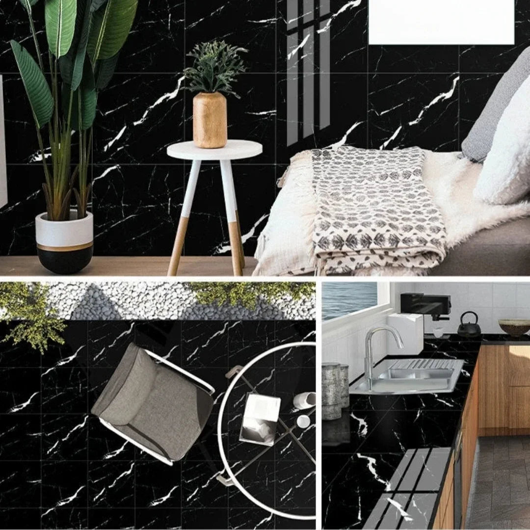 PVC Self-Adhesive Marble Waterproof Floor Tiles (available in 10 designs)