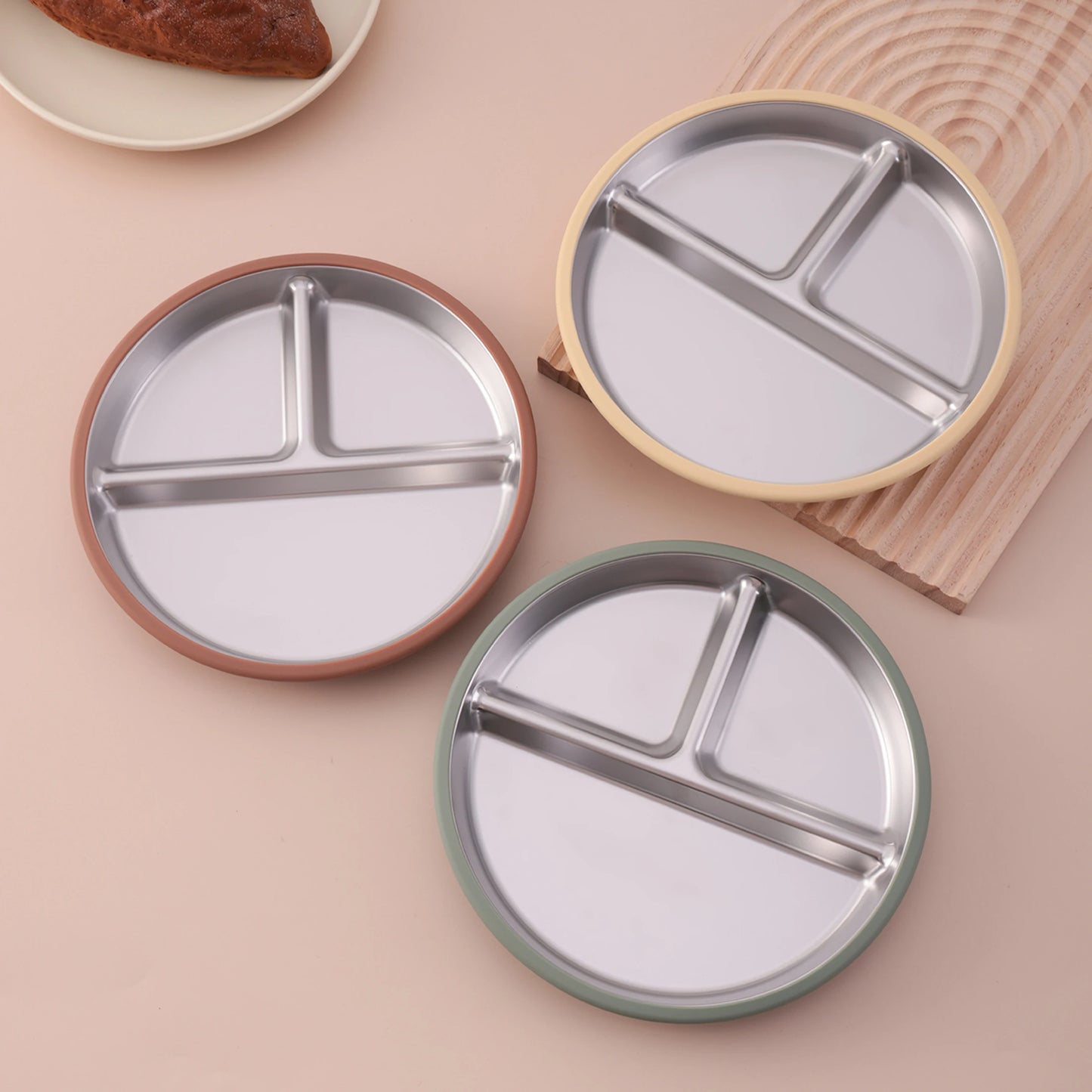 Stainless Steel Baby Suction Plate – Detachable Silicone Non-Slip Feeding Dish